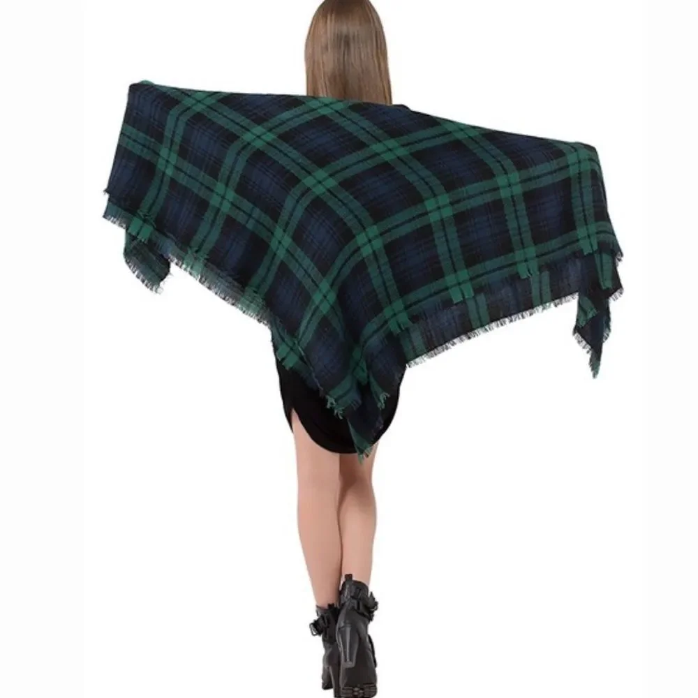 GREEN/BLUE PLAID SCARF NEW IN PACKAGING